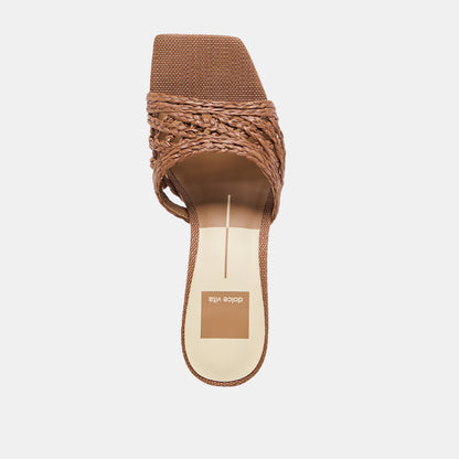 BOWEN HEELS COGNAC RAFFIA