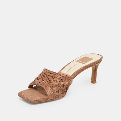 BOWEN HEELS COGNAC RAFFIA