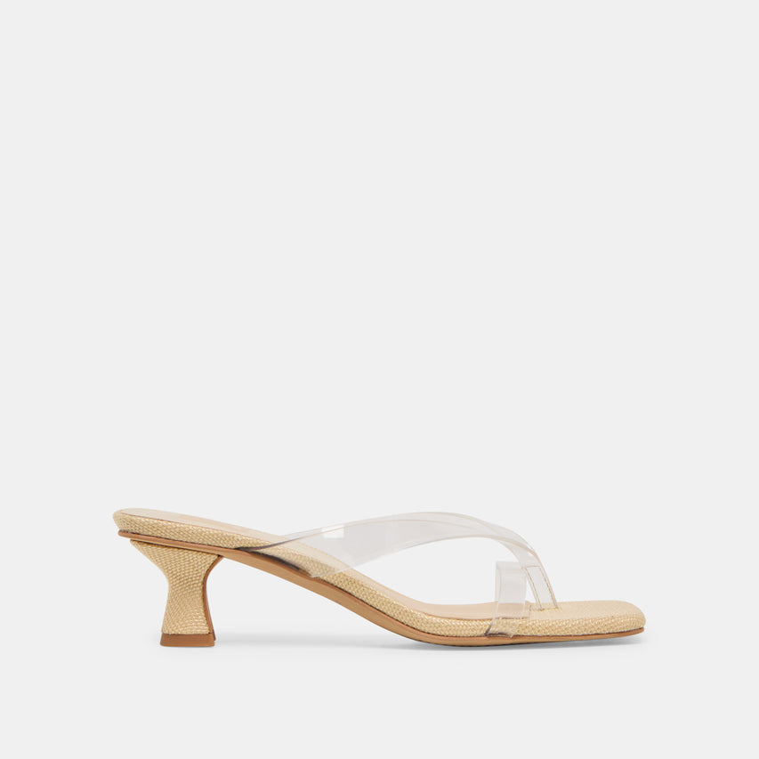 Brevel Vinyl Wide Crystal Jelly Heels | Dolce Vita