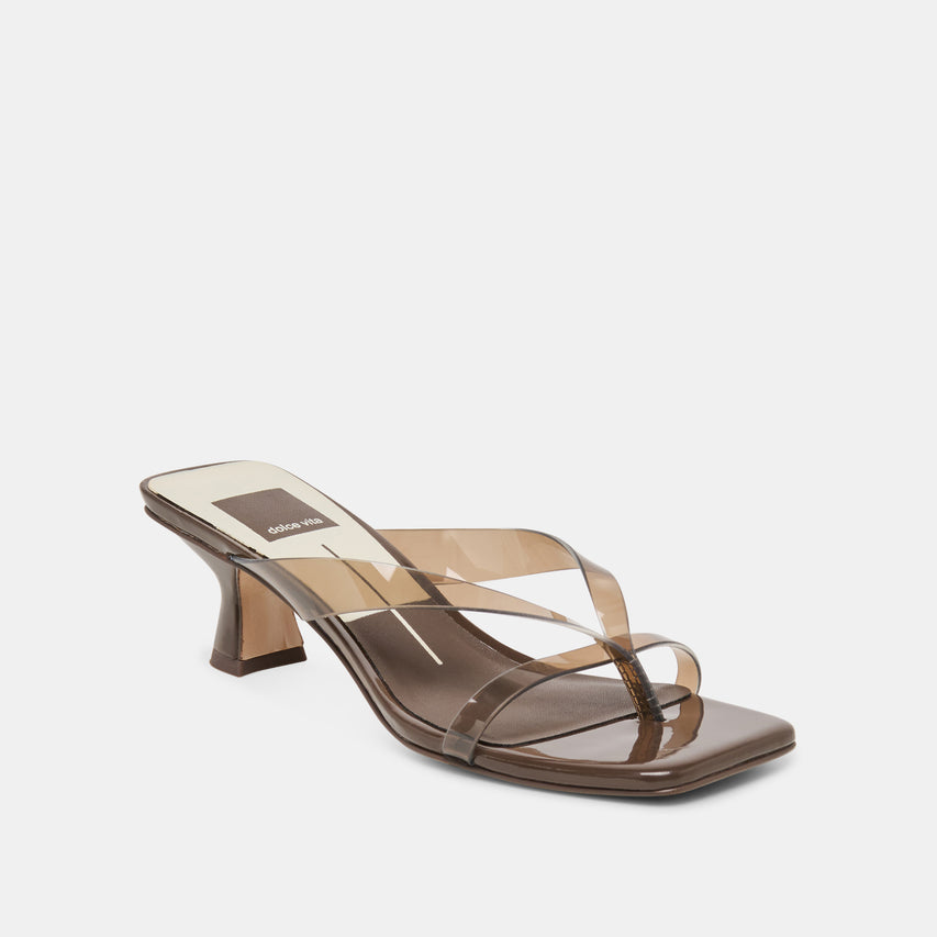 BREVEL VINYL HEELS DK BROWN JELLY