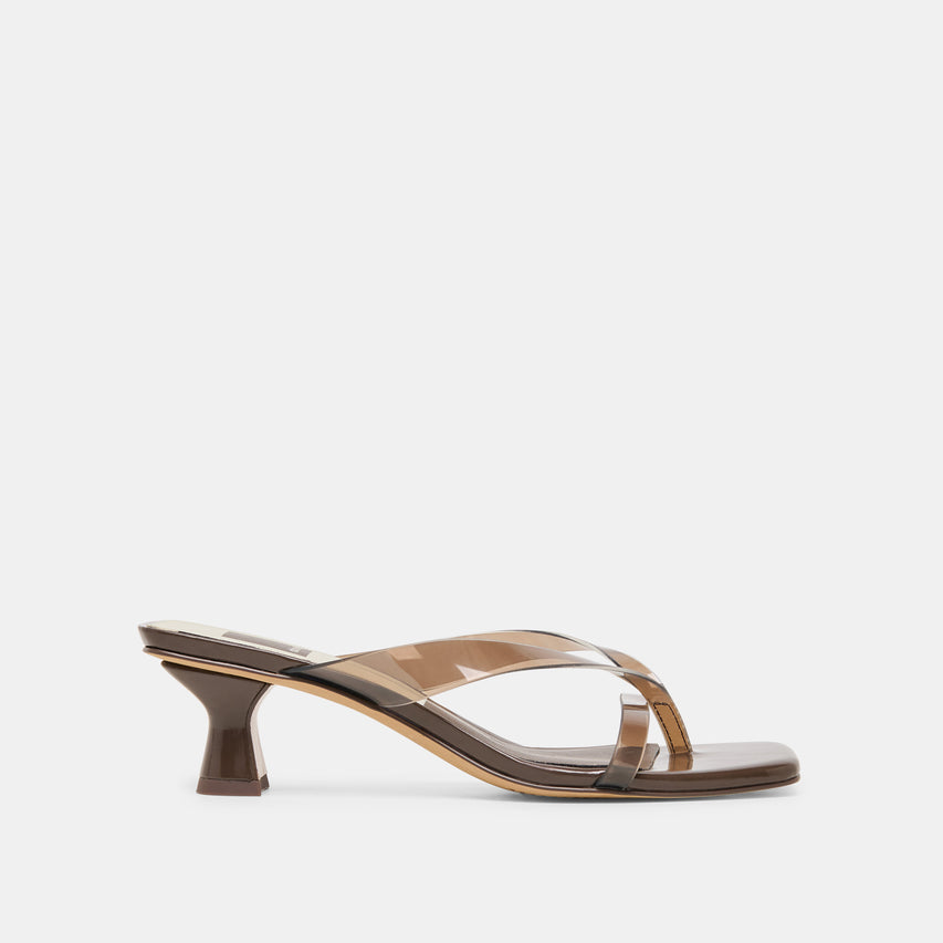 Brevel Vinyl Wide Dk Brown Jelly Heels | Dolce Vita