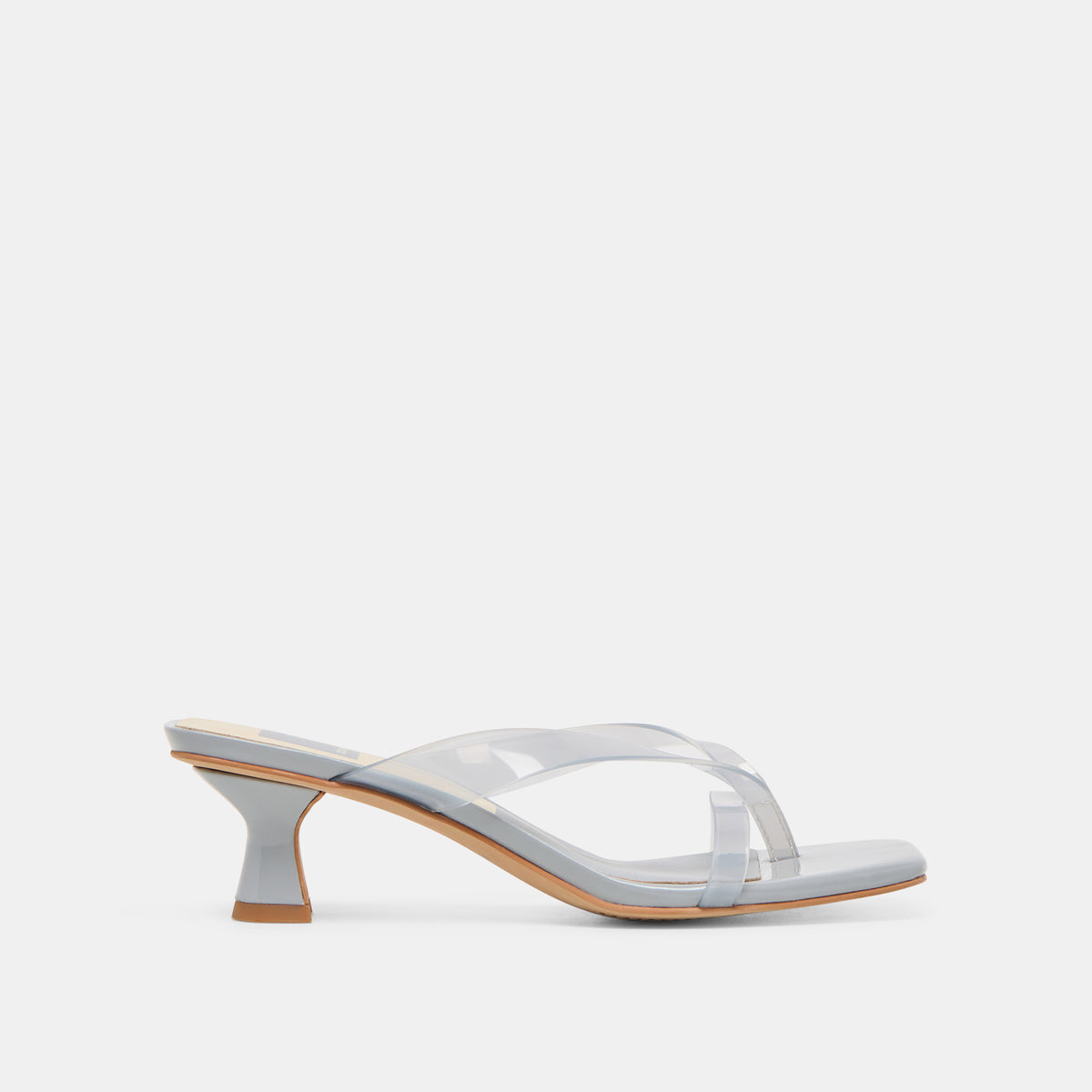 Brevel Vinyl Wide Heels Dusty Blue Jelly
