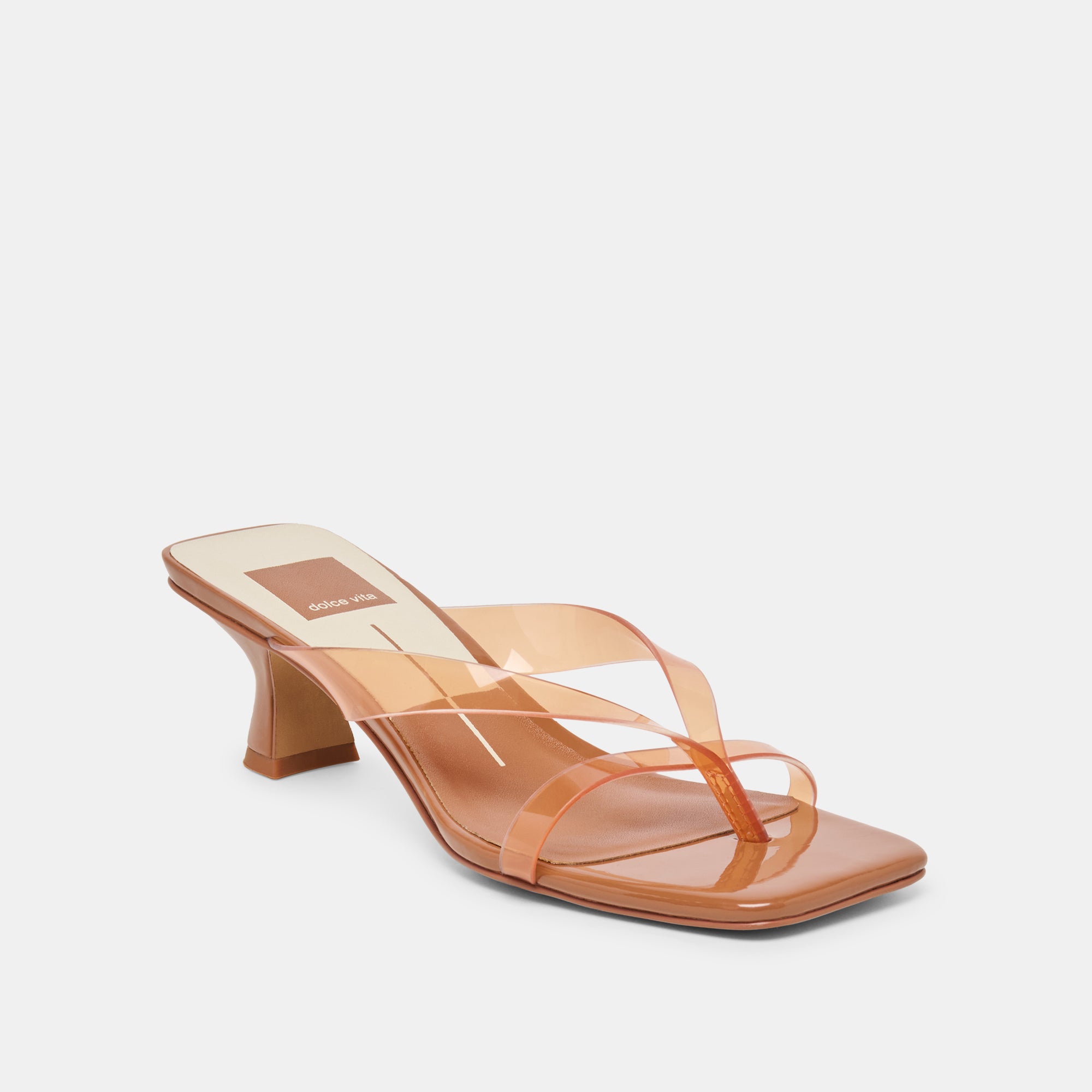 BREVEL VINYL WIDE HEELS WHISKEY JELLY