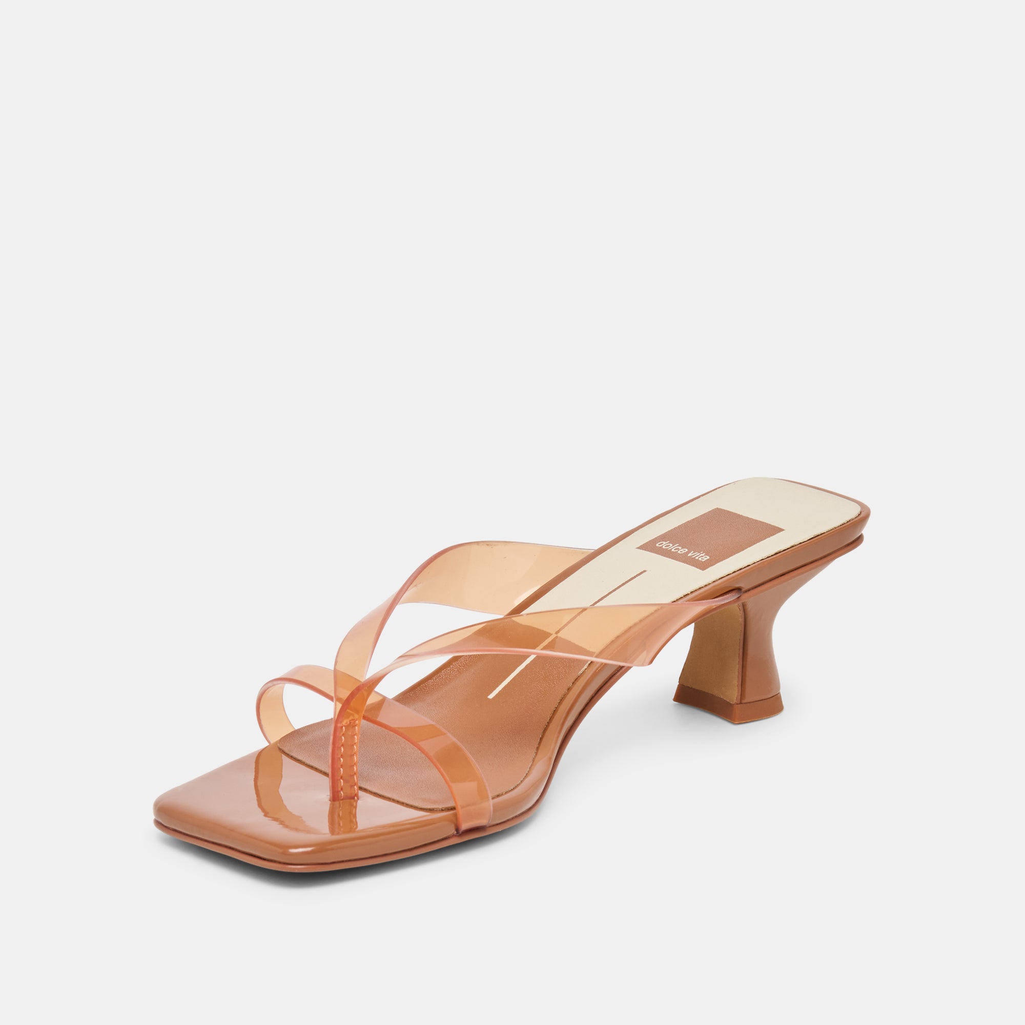 BREVEL VINYL WIDE HEELS WHISKEY JELLY