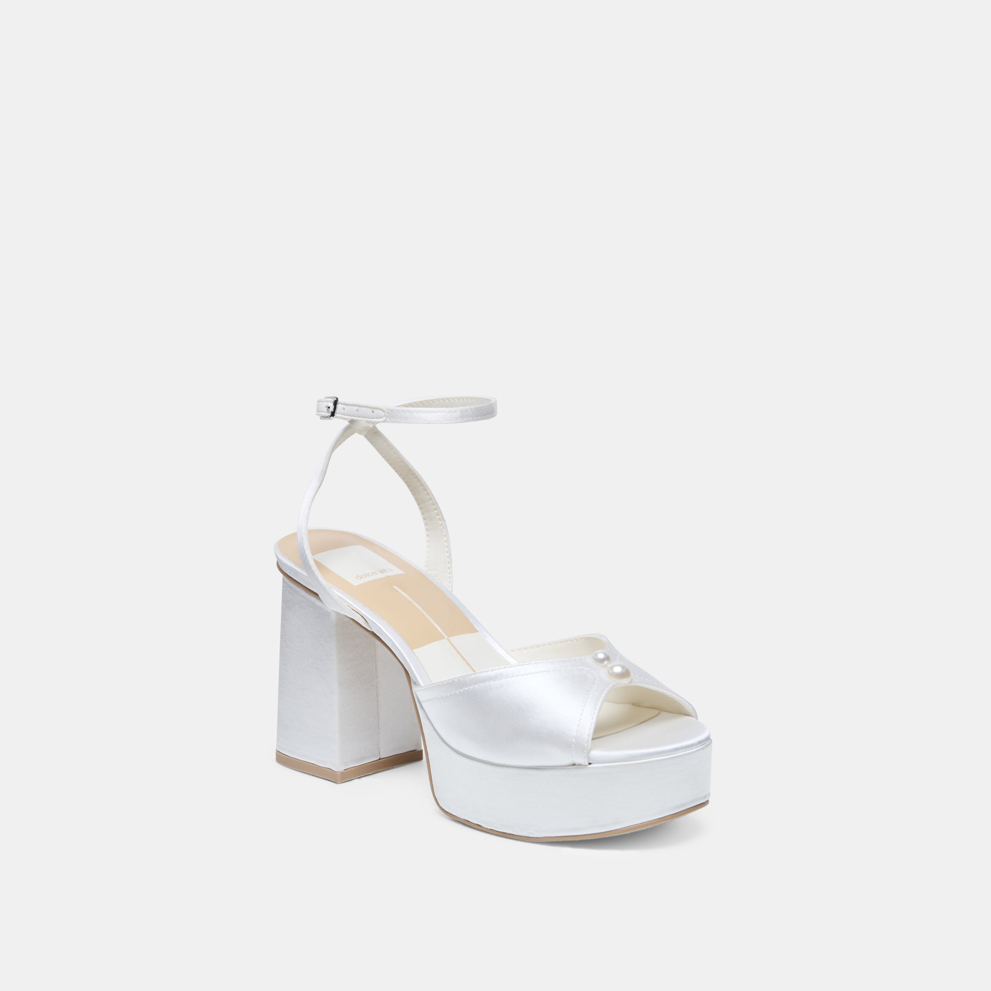 BRYLA HEELS WHITE SATIN