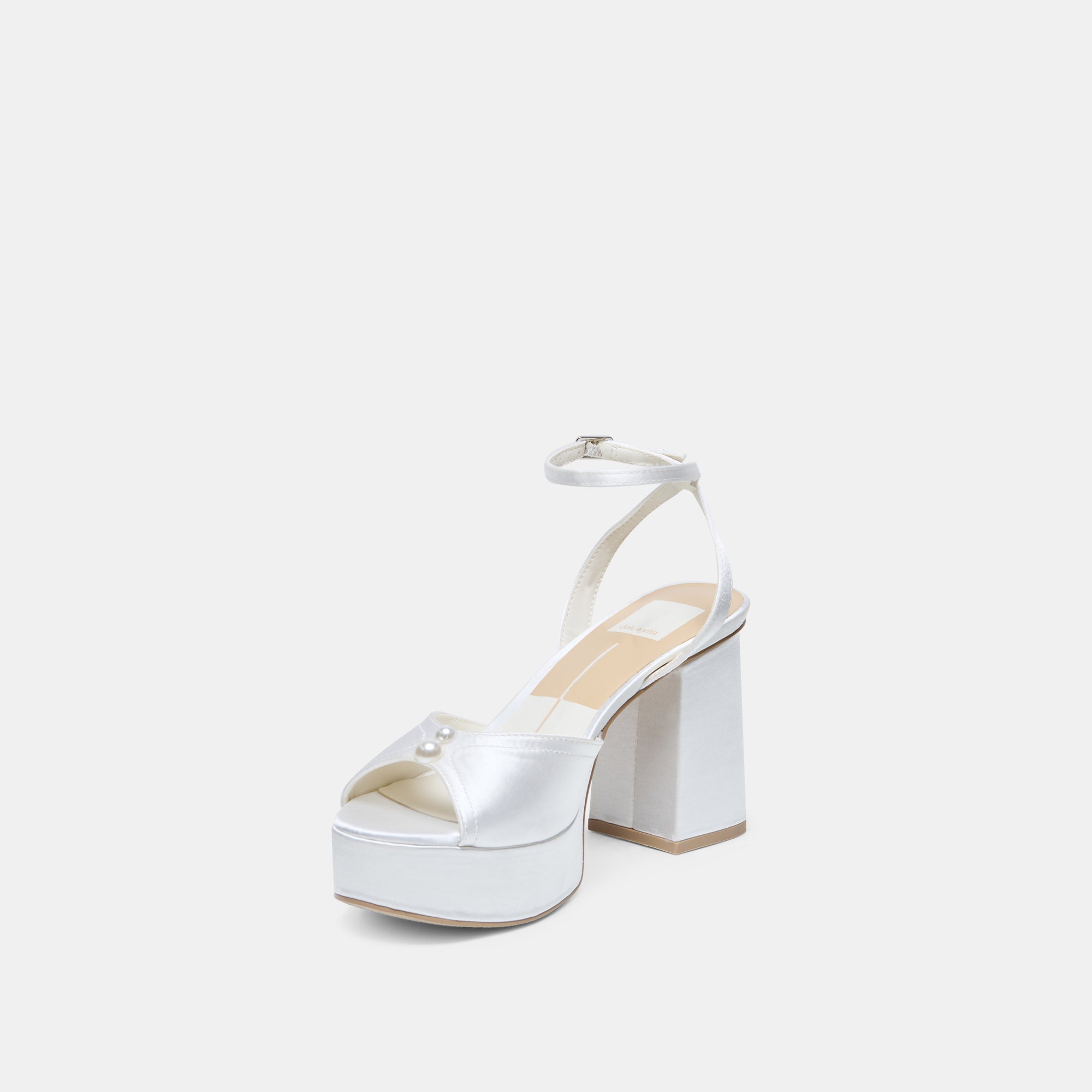 BRYLA HEELS WHITE SATIN