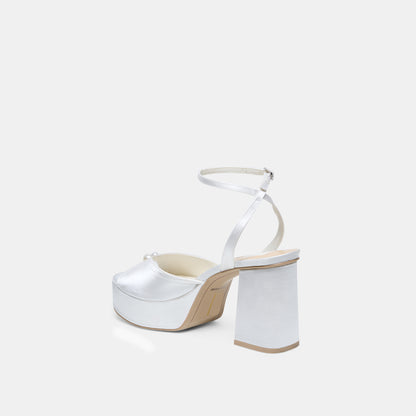 BRYLA HEELS WHITE SATIN