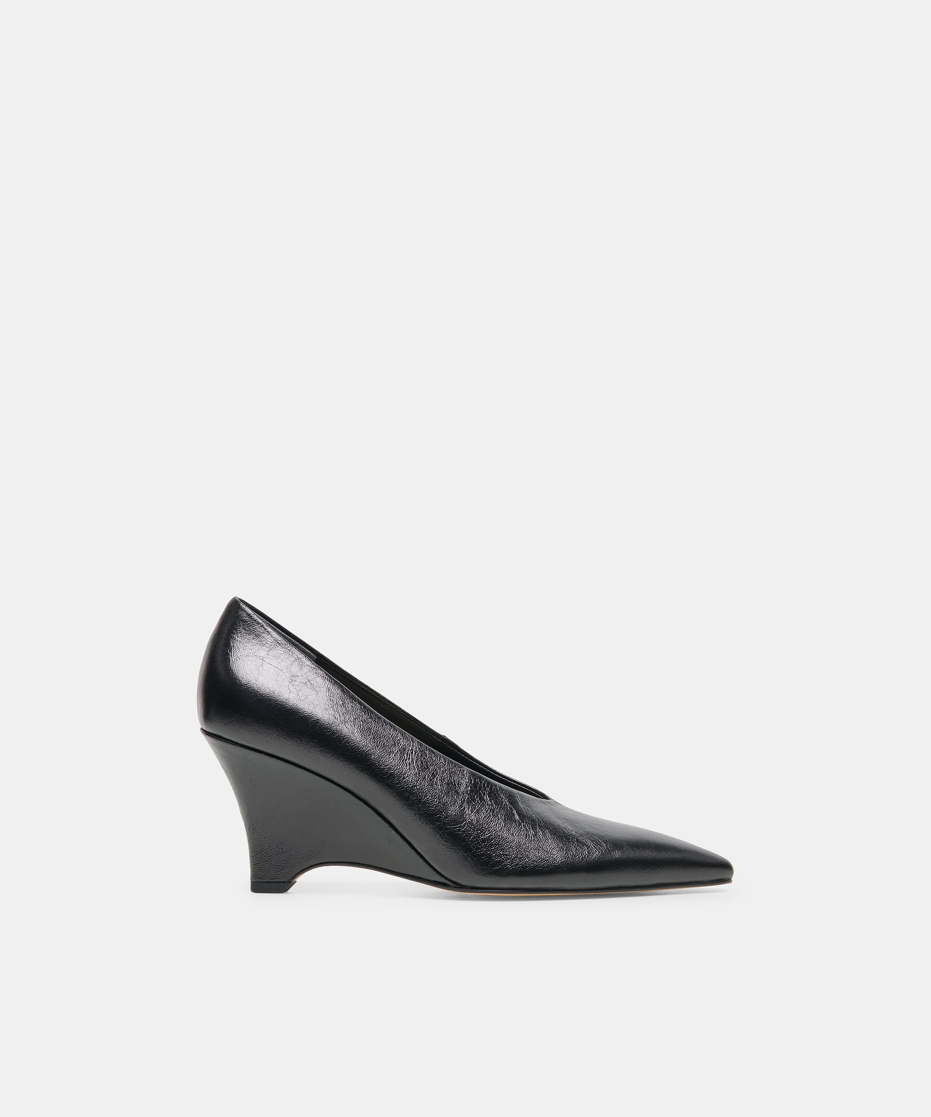 CAMERO WEDGES BLACK LEATHER