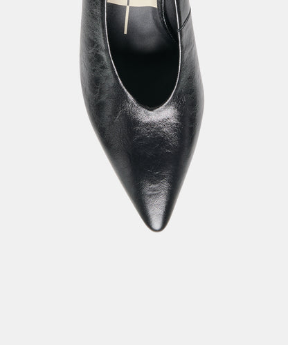 CAMERO WEDGES BLACK LEATHER