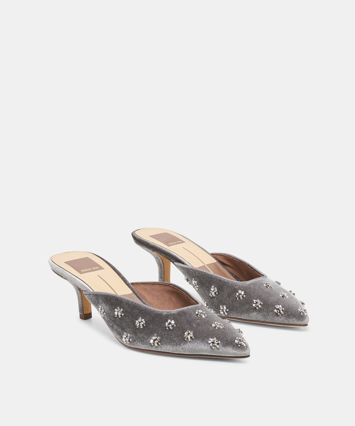CAMLA VELVET HEELS GREY VELVET - view 2