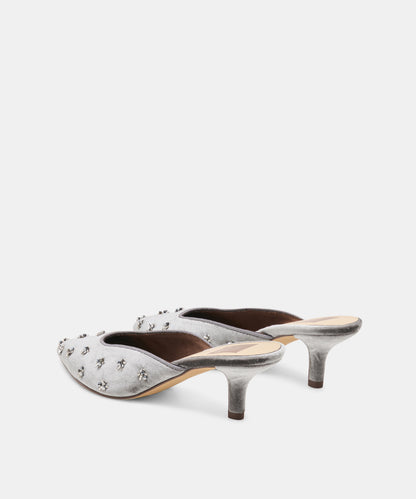 CAMLA VELVET HEELS GREY VELVET