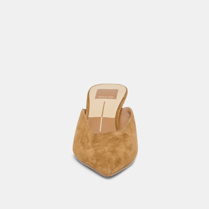 CAMY MULES COGNAC SUEDE