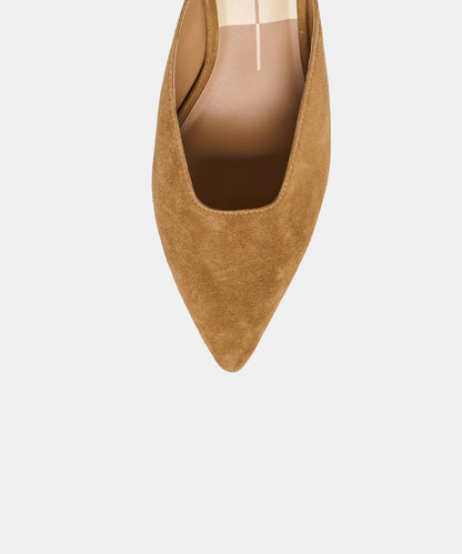 CAMY MULES COGNAC SUEDE