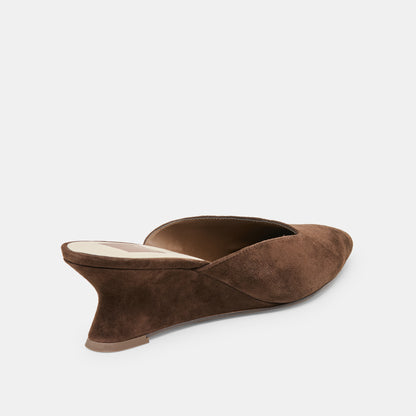 CAMY MULES DK BROWN SUEDE
