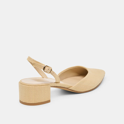 CAREL HEELS LIGHT NATURAL RAFFIA