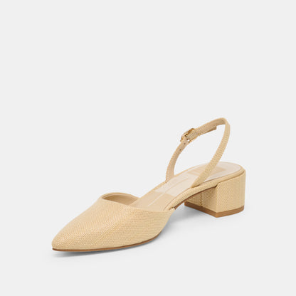 CAREL HEELS LIGHT NATURAL RAFFIA