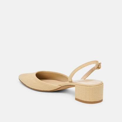 CAREL HEELS LIGHT NATURAL RAFFIA