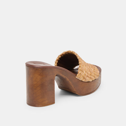 CELEST HEELS NATURAL RAFFIA