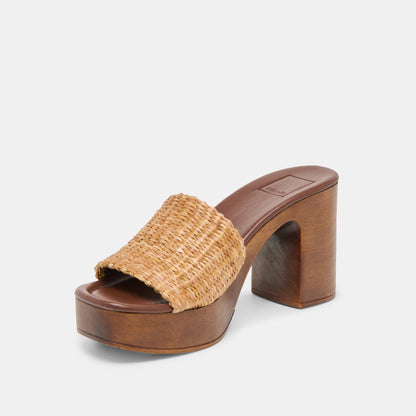 CELEST HEELS NATURAL RAFFIA