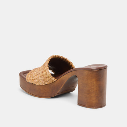 CELEST HEELS NATURAL RAFFIA