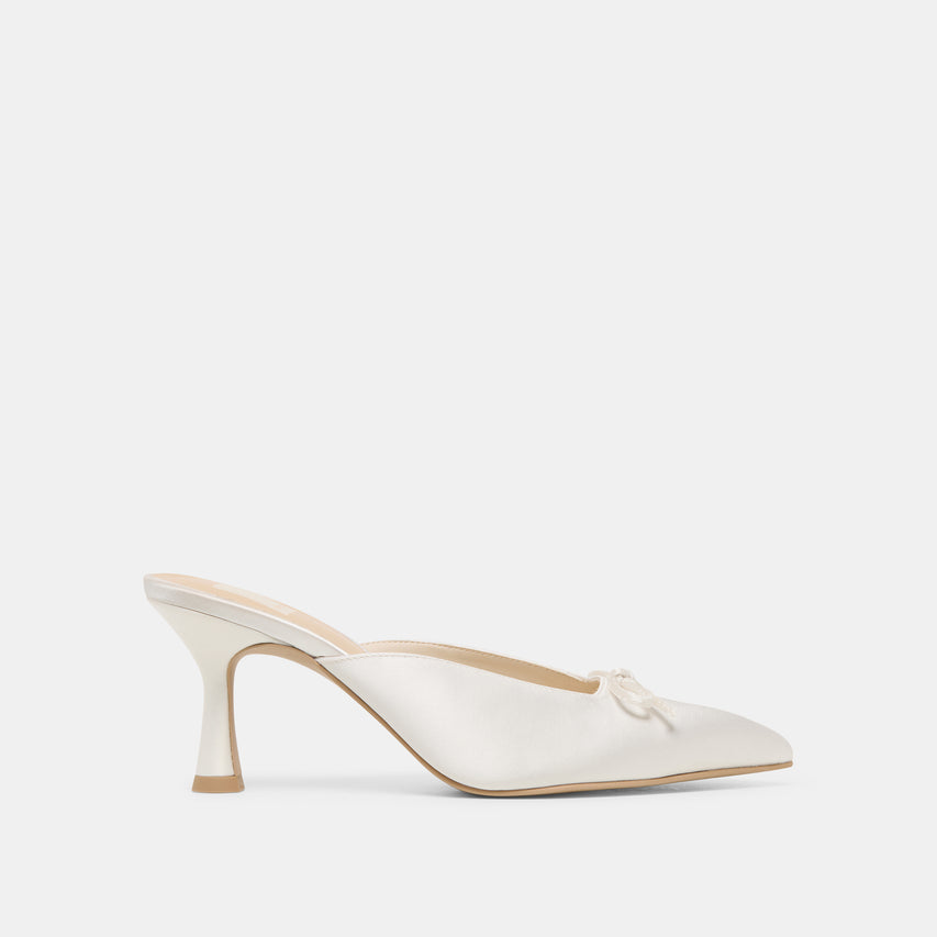 Cleo High Off White Satin Heels | Dolce Vita