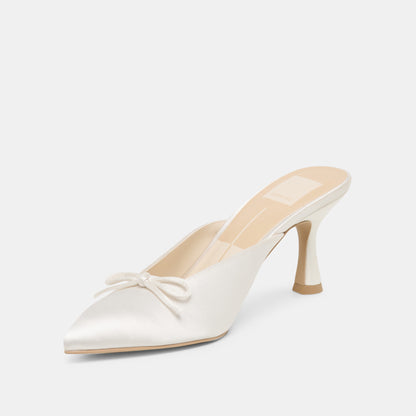CLEO HIGH HEELS OFF WHITE SATIN