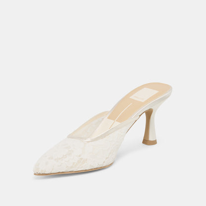 CLEO HIGH HEELS TRUE WHITE LACE