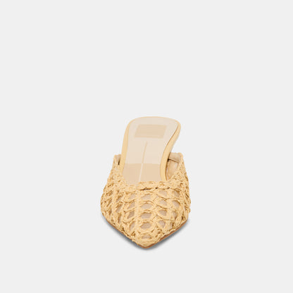 CLEO LOOP HEELS NATURAL RAFFIA