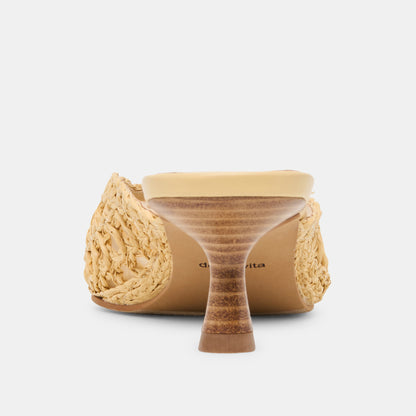 CLEO LOOP HEELS NATURAL RAFFIA