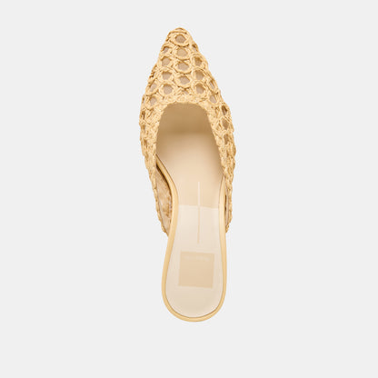 CLEO LOOP HEELS NATURAL RAFFIA