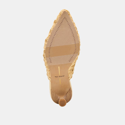 CLEO LOOP HEELS NATURAL RAFFIA