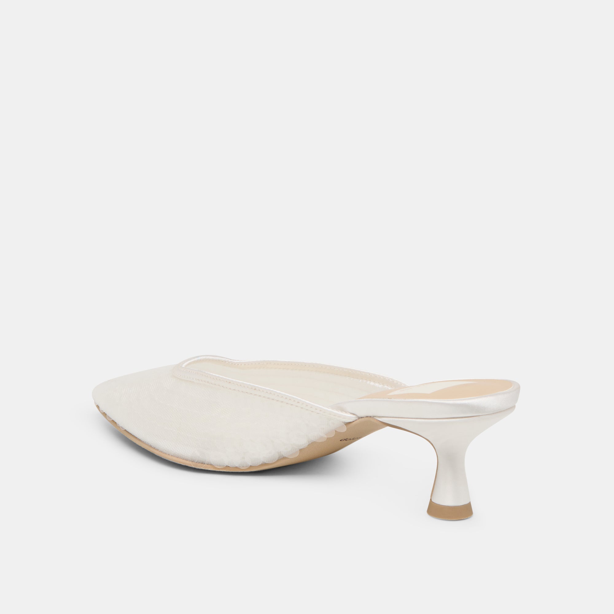 CLEO SEQUIN HEELS IVORY SEQUIN