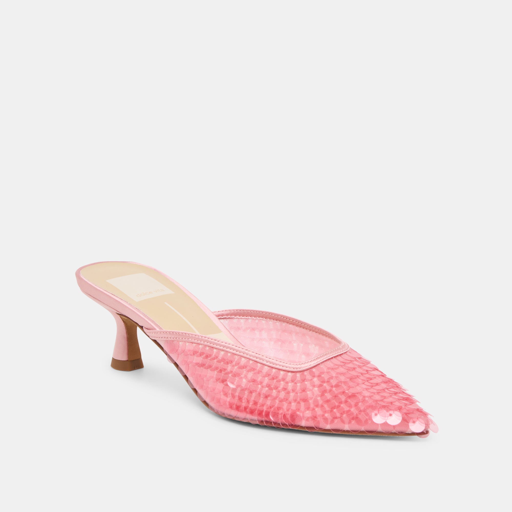 CLEO SEQUIN HEELS LIGHT PINK SEQUIN