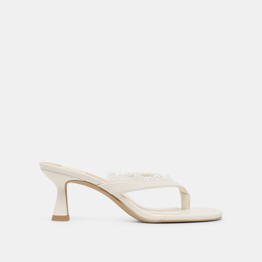 Daksie Lace True White Leather Heels | Dolce Vita