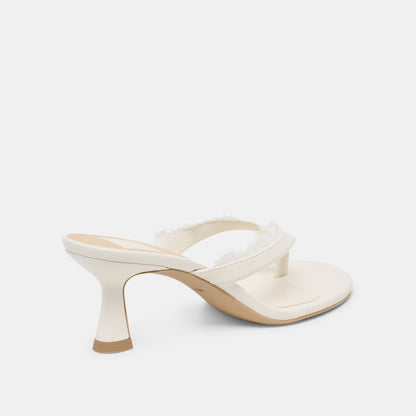 DAKSIE LACE HEELS TRUE WHITE LEATHER