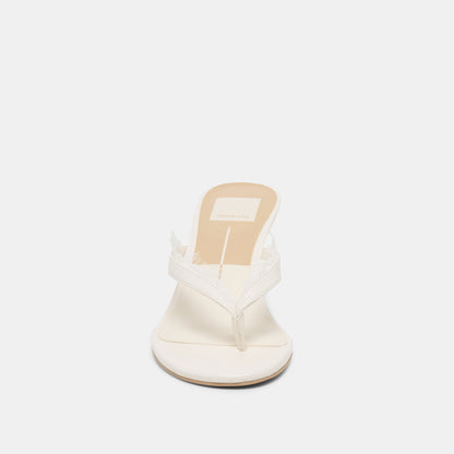 DAKSIE LACE HEELS TRUE WHITE LEATHER