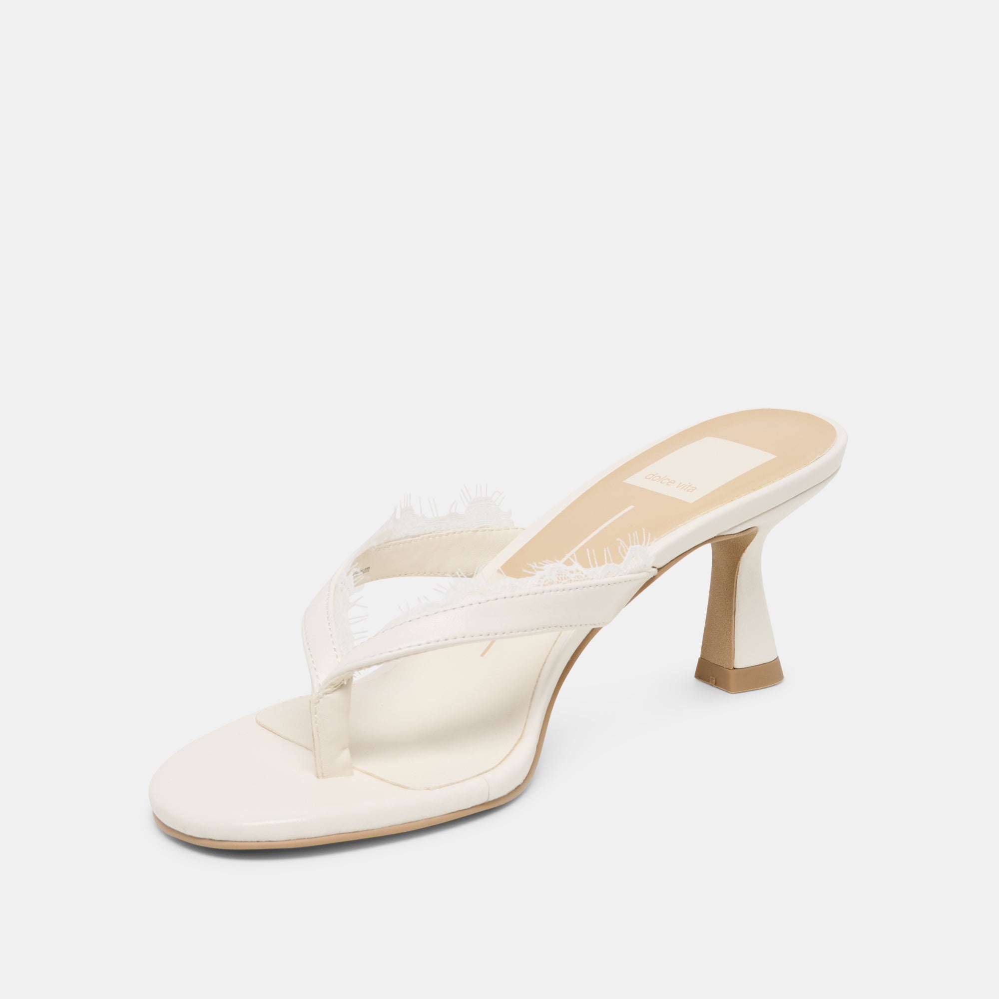 DAKSIE LACE HEELS TRUE WHITE LEATHER