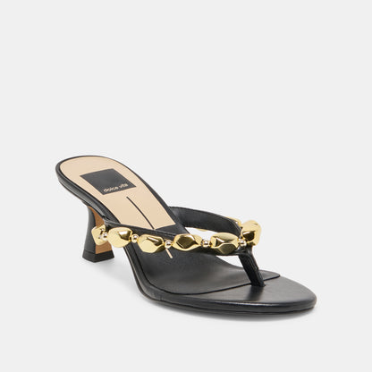 DAKSIE HEELS BLACK LEATHER