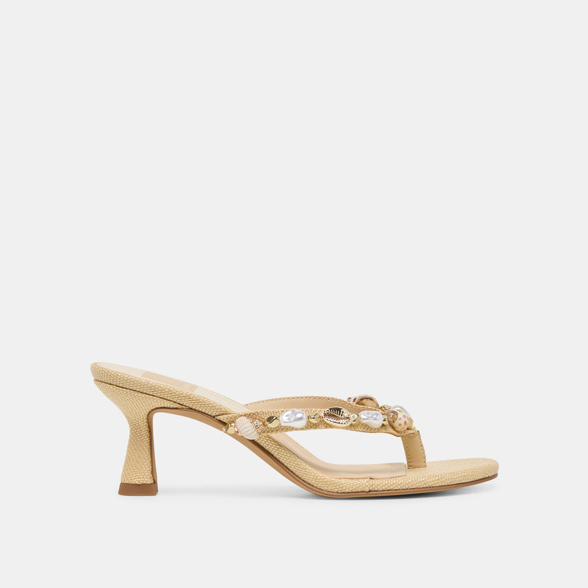 DAKSIE HEELS LT NATURAL RAFFIA