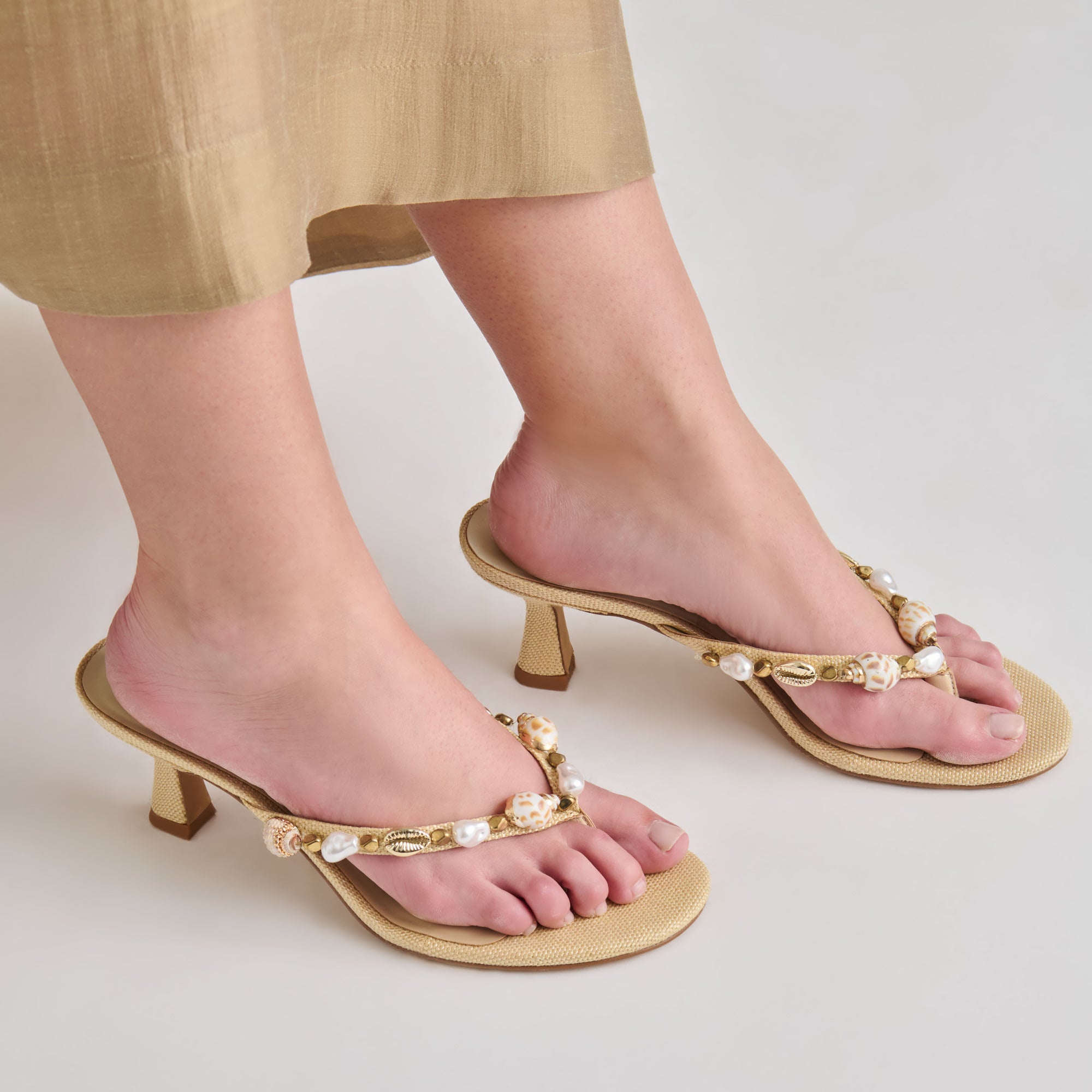 DAKSIE HEELS LT NATURAL RAFFIA