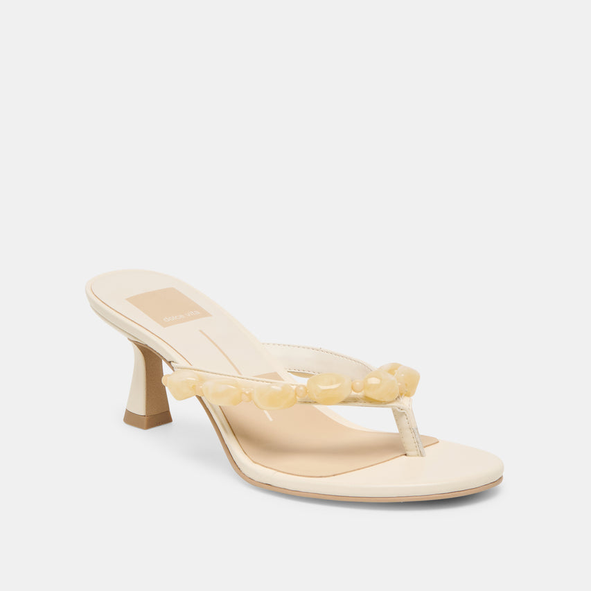 DAKSIE HEELS OFF WHITE LEATHER