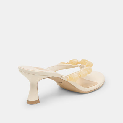 DAKSIE HEELS OFF WHITE LEATHER