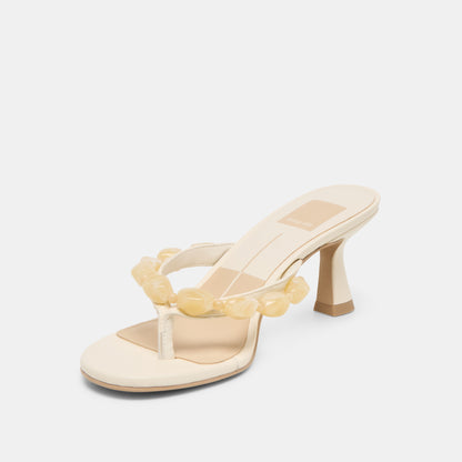 DAKSIE HEELS OFF WHITE LEATHER