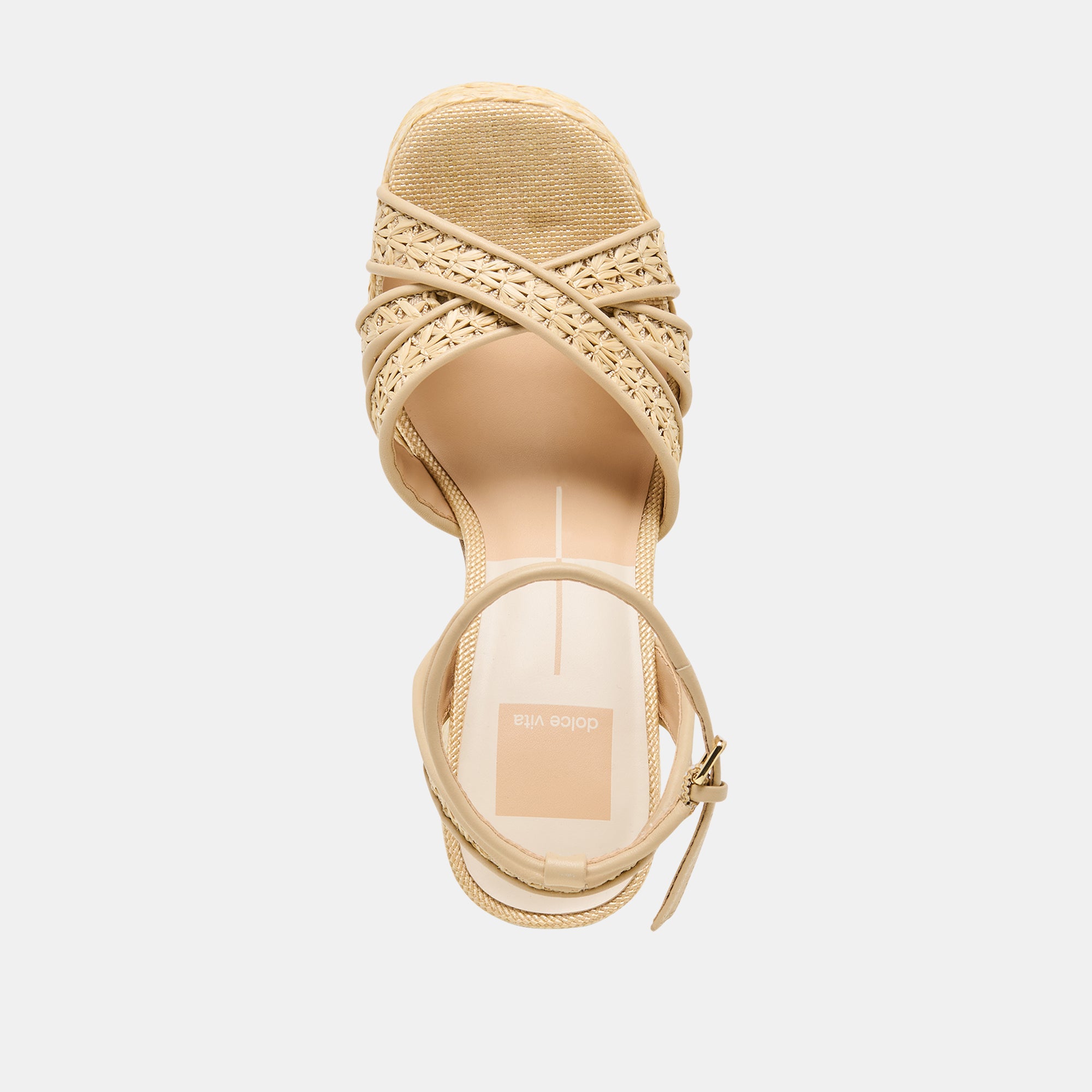DANILA HEELS LT NATURAL CROSS HATCH RAFFIA