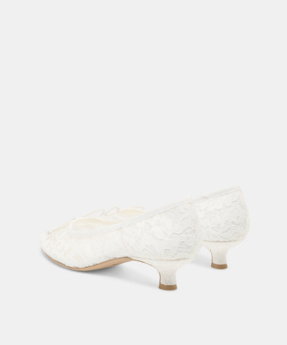 DAWSEN LACE HEELS TRUE WHITE LACE
