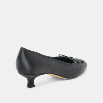 DAWSEN HEELS ONYX SATIN