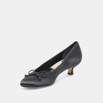 DAWSEN HEELS ONYX SATIN