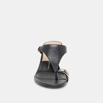 DERREL HEELS BLACK LEATHER