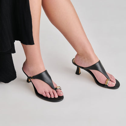 DERREL HEELS BLACK LEATHER