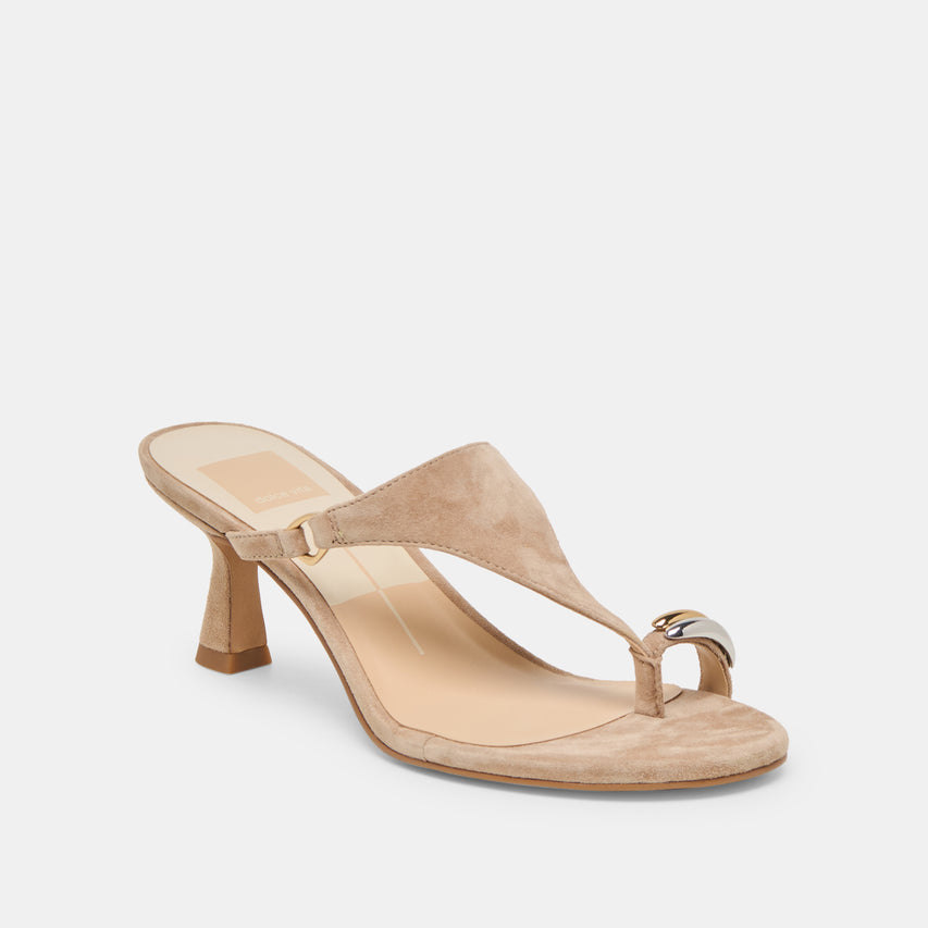 DERREL HEELS CAMEL SUEDE